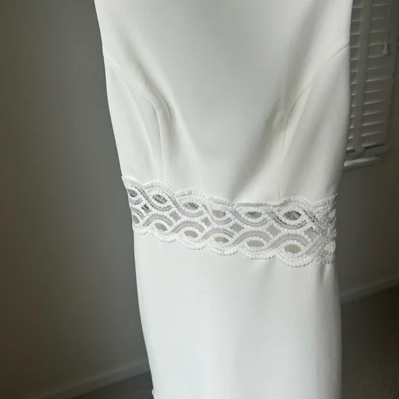 Lulus Midi Dress In the Name of Love White Crochet Lace Trumpet Bridal Small - Picture 10 of 14